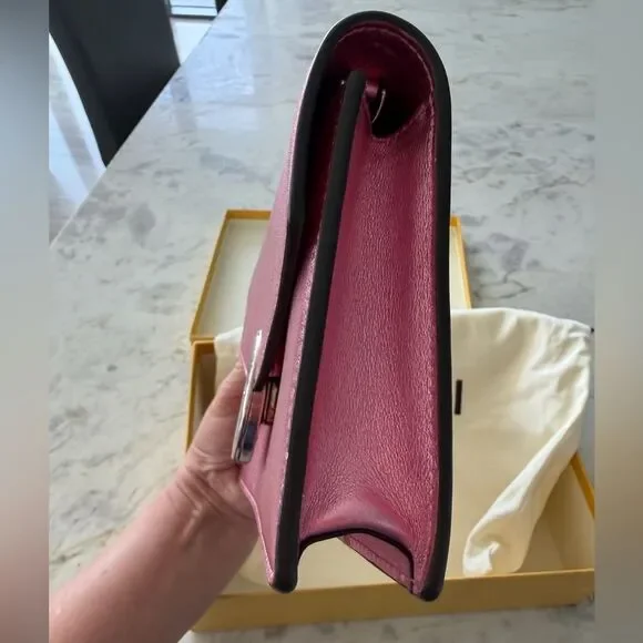 Fendi Vitello Catalon Metallic Pink Leather Bag with Silver Accent - Picture 6 of 17